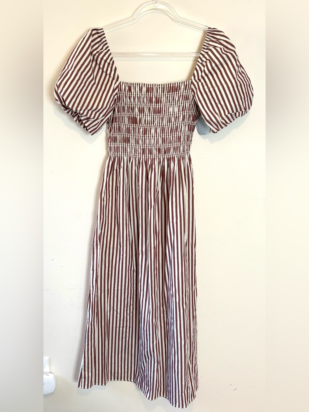 New Hill House Julia nap dress in rust stripe - Picture 9 of 11